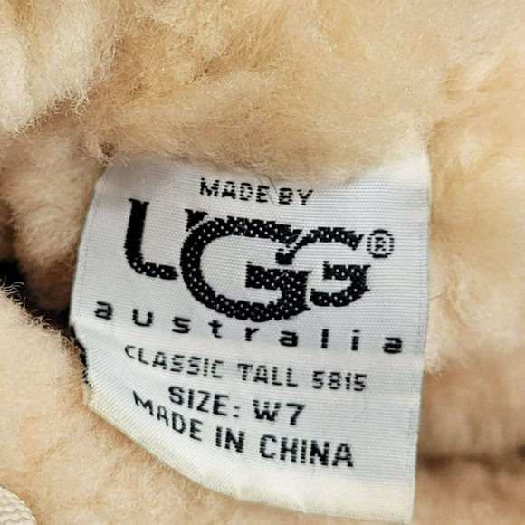 UGG Australia Classic Tall Boots Womens 7 Leather Genuine Sheepskin #5815 F8006C - Picture 9 of 11